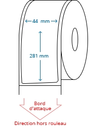 44 mm x 281 mm Étiquettes à rouleaux