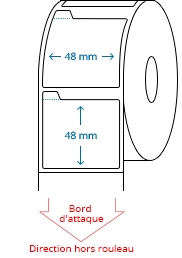 48 mm x 48 mm Étiquettes à rouleaux