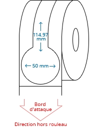 50 mm x 114.97 mm Étiquettes à rouleaux