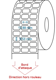 15.88 mm x 9.53 mm Étiquettes à rouleaux