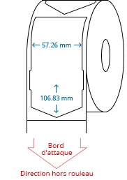 57.26 mm x 106.83 mm Étiquettes à rouleaux