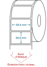 59.40 mm x 34.40 mm Étiquettes à rouleaux