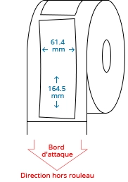 61.40 mm x 164.50 mm Étiquettes à rouleaux