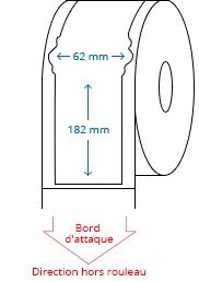 62 mm x 182 mm Étiquettes à rouleaux