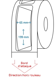 65 mm x 199 mm / 63 mm x 95 mm Étiquettes à rouleaux