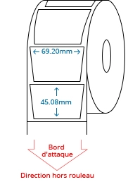 69.20 mm x 45.08 mm Étiquettes à rouleaux