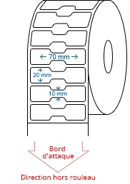 70 mm x 20 mm Étiquettes à rouleaux