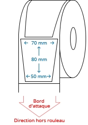 70 mm x 80 mm / 50 mm x 80 mm Étiquettes à rouleaux