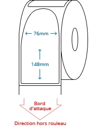 76 mm x 148 mm Étiquettes à rouleaux