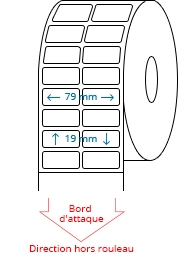 79 mm x 19 mm Étiquettes à rouleaux