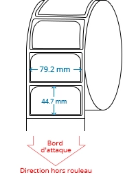 79.2 mm x 44.7 mm / 75.2 mm x 40.7 mm Étiquettes à rouleaux