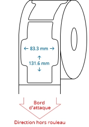 83.3 mm x 131.6 mm Étiquettes à rouleaux