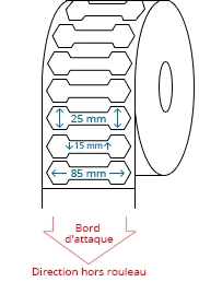 85 mm x 25 mm Étiquettes à rouleaux