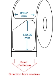 89.62 mm x 120.26 mm Étiquettes à rouleaux