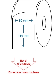 90 mm x 150 mm Étiquettes à rouleaux