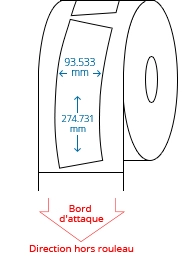 93.53 mm x 274.73 mm Étiquettes à rouleaux