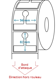 94 mm x 82 mm / 90 mm x 78 mm Étiquettes à rouleaux