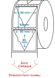 94 mm x 84 mm Étiquettes à rouleaux