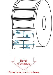 97.00 mm x 39.0 mm / 93.00 mm x 35.0 mm Étiquettes à rouleaux