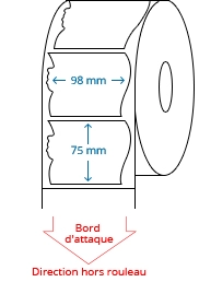 98 mm x 75 mm Étiquettes à rouleaux