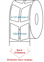 60.82 mm x 123.574 mm Étiquettes à rouleaux