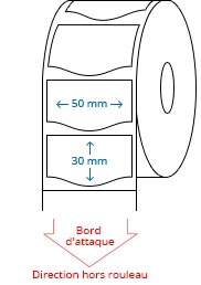 50 mm x 30 mm Étiquettes à rouleaux