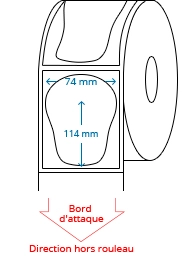 74 mm x 114 mm Étiquettes à rouleaux
