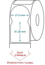 21.50 mm x 41.28 mm Étiquettes à rouleaux