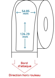 54.85 mm x 126.29 mm Étiquettes à rouleaux