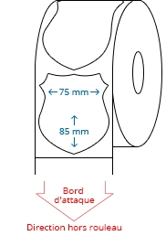 75 mm x 85 mm Étiquettes à rouleaux