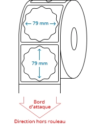 79 mm x 79 mm Étiquettes à rouleaux