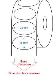 25 mm x 15 mm Étiquettes à rouleaux