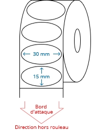 30 mm x 15 mm Étiquettes à rouleaux