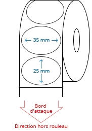 35 mm x 25 mm Étiquettes à rouleaux