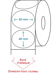 50 mm x 40 mm Étiquettes à rouleaux