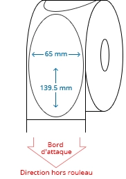 65 mm x 139.5 mm Étiquettes à rouleaux