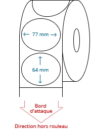 77 mm x 64 mm Étiquettes à rouleaux