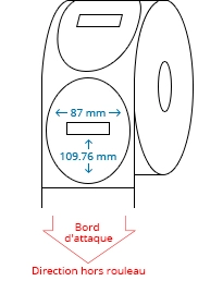 87 mm x 109.76 mm / 43.48 mm x 11.908 mm Étiquettes à rouleaux