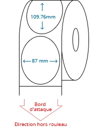 87 mm x 109.5 mm Étiquettes à rouleaux
