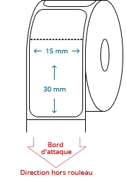 15 mm x 30 mm Étiquettes à rouleaux