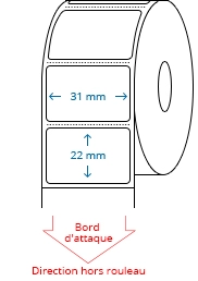 31 mm x 22 mm Étiquettes à rouleaux