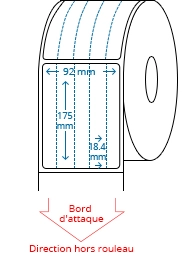 92 mm x 175 mm Étiquettes à rouleaux