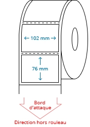 102 mm x 76 mm Étiquettes à rouleaux