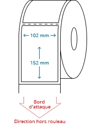 102 mm x 152 mm Étiquettes à rouleaux