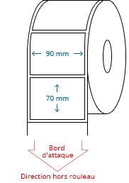 90 mm x 70 mm Étiquettes à rouleaux