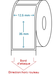 12.5 mm x 35 mm Étiquettes à rouleaux