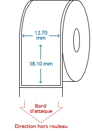 12.70 mm x 38.10 mm Étiquettes à rouleaux