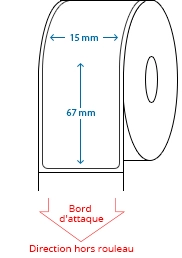 15 mm x 67 mm Étiquettes à rouleaux