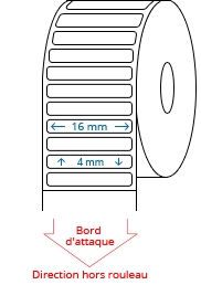 16 mm x 4 mm Étiquettes à rouleaux