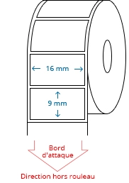 16 mm x 9 mm Étiquettes à rouleaux